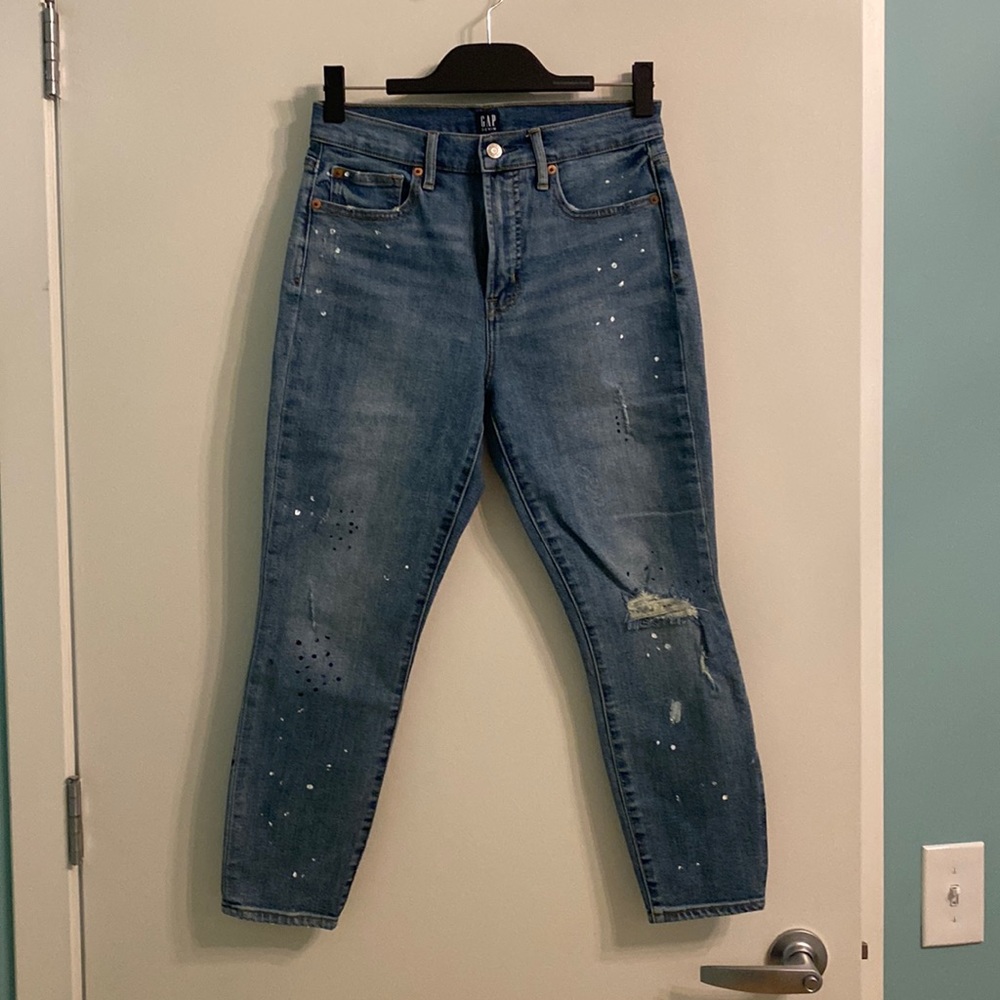 Gap jeans - paint splatter - true skinny - 29 petite